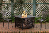 Sedona 42" Square Filigree Aluminum Convertible Gas Fire Pit Table - Fire Sense/Balkene Home