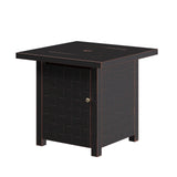 Somerset 28" Square Woven Aluminum Convertible Gas Fire Pit Table in Brushed Bronze Fire Sense