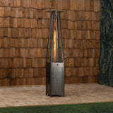 Square Pyramid Flame Patio Heater in Hammered Platinum Fire Sense