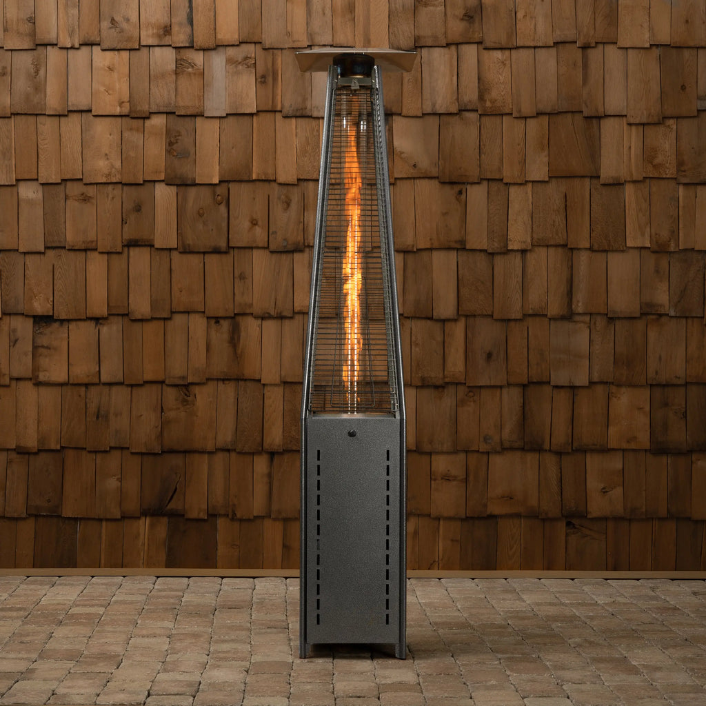 Square Pyramid Flame Patio Heater in Hammered Platinum – Fire Sense ...