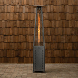 Square Pyramid Flame Patio Heater in Hammered Platinum Fire Sense