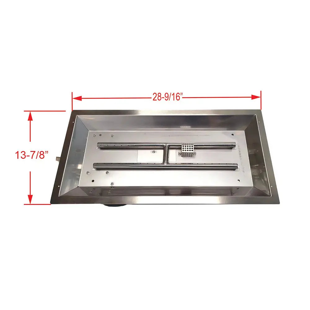 Stainless Steel Rectangular Replacement Fire Pit Burner - Fire Sense, image size:1000x1000