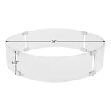 Tempered Glass Wind Guard for Round & Oval Gas Fire Pits - Fire Sense/Balkene Home