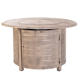 Thatcher 42" Round Woodgrain Aluminum Convertible Gas Fire Pit Table in Driftwood - Fire Sense/Balkene Home