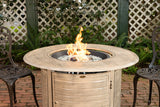 Thatcher 42" Round Woodgrain Aluminum Convertible Gas Fire Pit Table in Driftwood - Fire Sense/Balkene Home