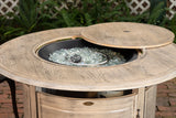 Thatcher 42" Round Woodgrain Aluminum Convertible Gas Fire Pit Table in Driftwood - Fire Sense/Balkene Home