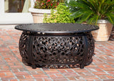 Toulon 48" Oval Filigree Aluminum Convertible Gas Fire Pit Table - Fire Sense/Balkene Home