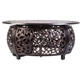 Toulon 48" Oval Filigree Aluminum Convertible Gas Fire Pit Table - Fire Sense/Balkene Home