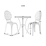 Vashon Aluminum 3-piece Bistro Set in White - Fire Sense/Balkene Home