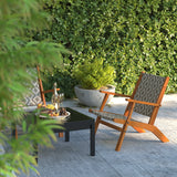 Vega Acacia Outdoor Chair in Diamond-Weave Wicker Balkene Home