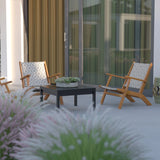 Vega Acacia Outdoor Chair in Diamond-Weave Wicker Balkene Home