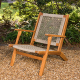 Vega Natural Stain Outdoor Chair in Ecru Cording - Fire Sense/Balkene Home