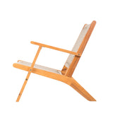 Vega Natural Stain Outdoor Chair in Ecru Cording - Fire Sense/Balkene Home