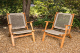 Vega Natural Stain Outdoor Chair in Ecru Cording - Fire Sense/Balkene Home