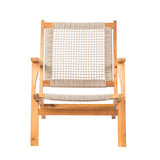 Vega Natural Stain Outdoor Chair in Ecru Cording - Fire Sense/Balkene Home