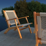 Vega Natural Stain Outdoor Chair in Ecru Cording - Fire Sense/Balkene Home