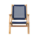 Vega Natural Stain Outdoor Chair in Navy Blue Cording - Fire Sense/Balkene Home