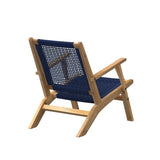 Vega Natural Stain Outdoor Chair in Navy Blue Cording - Fire Sense/Balkene Home