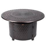 Verona 44" Round Woven Aluminum Convertible Gas Fire Pit Table - Fire Sense/Balkene Home