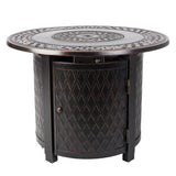 Wagner 33" Round Woven Aluminum Convertible Gas Fire Pit Table - Fire Sense/Balkene Home