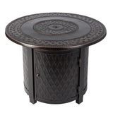 Wagner 33" Round Woven Aluminum Convertible Gas Fire Pit Table - Fire Sense/Balkene Home