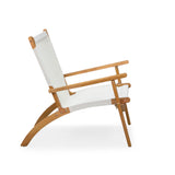 Walker Outdoor Folding Lounge Chair in Acacia and Ivory Balkene Home