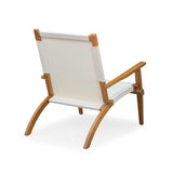 Walker Outdoor Folding Lounge Chair in Acacia and Ivory Balkene Home