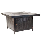 Weyland 40" Square Hammered Aluminum Convertible Gas Fire Pit Table - Fire Sense/Balkene Home