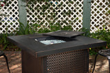 Weyland 40" Square Hammered Aluminum Convertible Gas Fire Pit Table - Fire Sense/Balkene Home