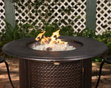 Weyland 42" Round Hammered Aluminum Convertible Gas Fire Pit Table - Fire Sense/Balkene Home