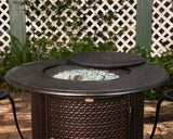 Weyland 42" Round Hammered Aluminum Convertible Gas Fire Pit Table - Fire Sense/Balkene Home