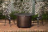 Weyland 42" Round Hammered Aluminum Convertible Gas Fire Pit Table Fire Sense