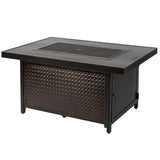 Weyland 48" Rectangular Hammered Aluminum Convertible Gas Fire Pit Table - Fire Sense/Balkene Home