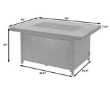 Weyland 48" Rectangular Hammered Aluminum Convertible Gas Fire Pit Table - Fire Sense/Balkene Home