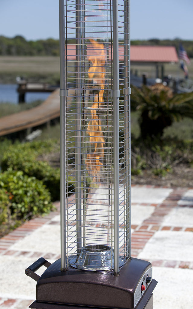 Hammered Bronze Finish Square Flame Patio Heater
