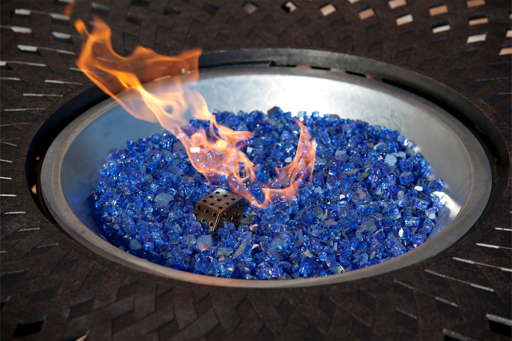 Sparkling Fire Glass in Sapphire Blue