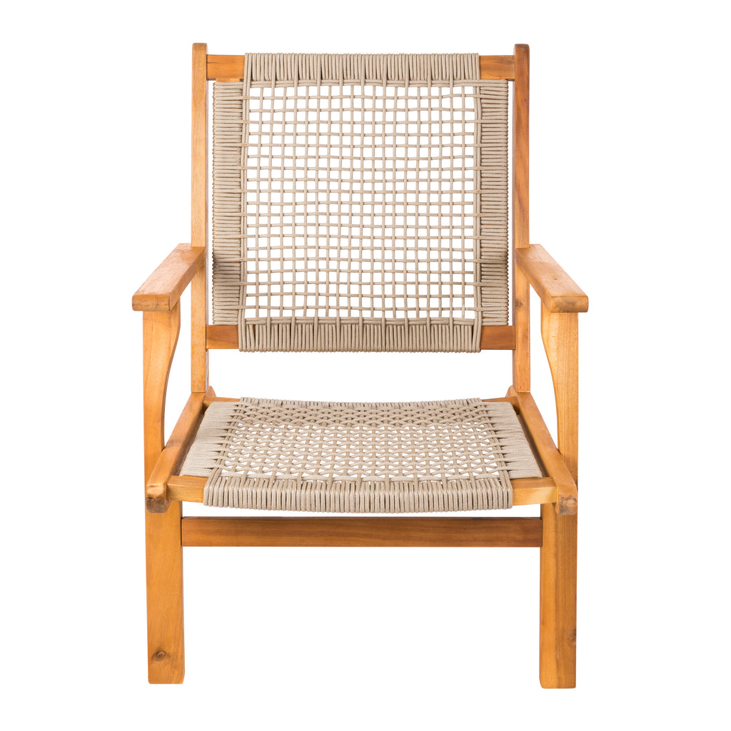 Vega Natural Stain Outdoor Chair in Ecru Cording