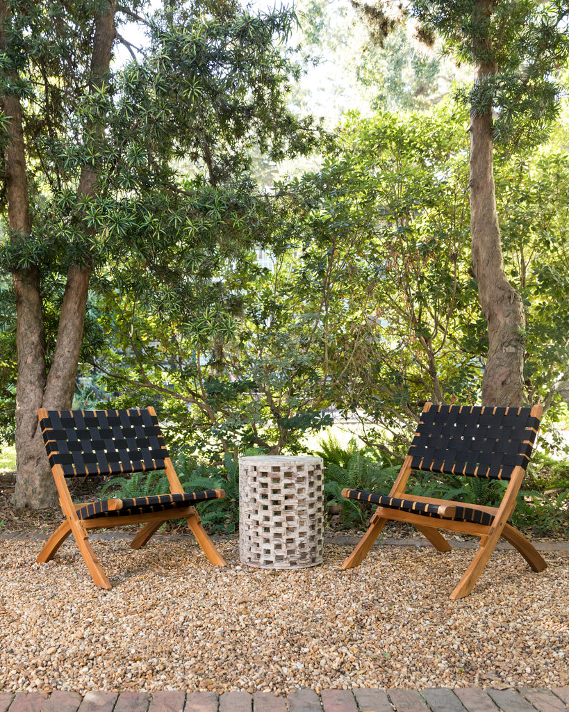 Sava Indoor-Outdoor Folding Chair in Black Webbing