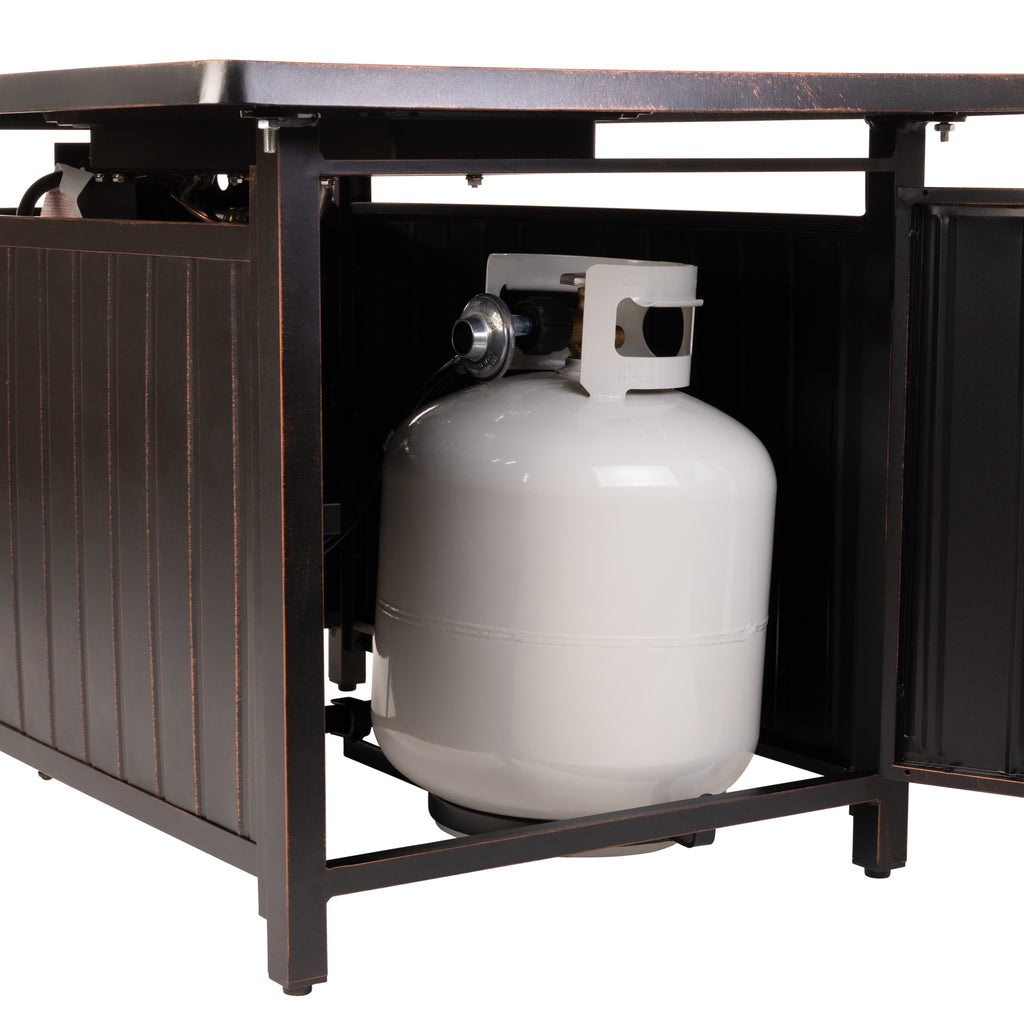 Bravos 45" Rectangular Modern Aluminum Convertible Gas Fire Pit Table