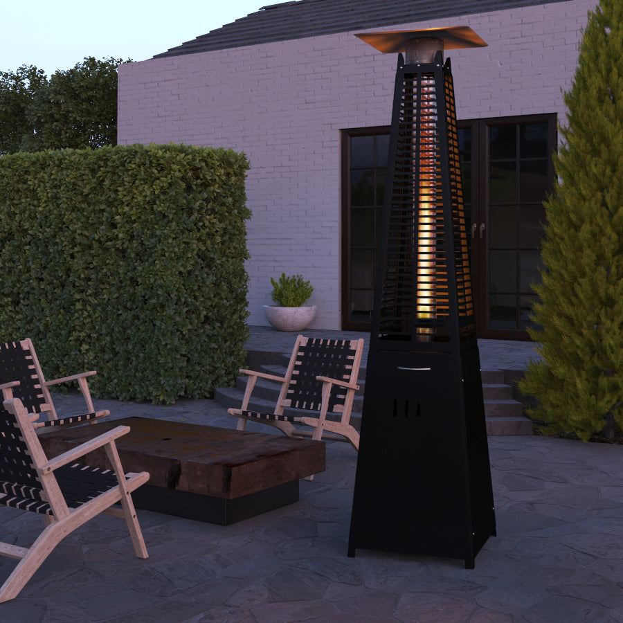 Modern Pyramid Flame Patio Heater in Matte Black (Costco.com Exclusive)