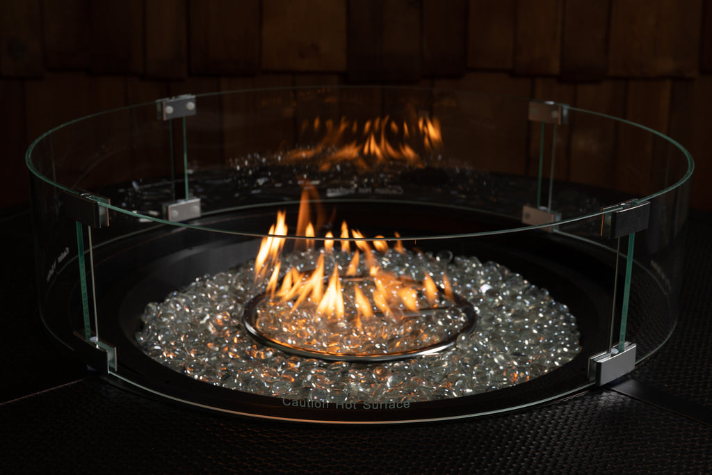 Tempered Glass Wind Guard for Round & Oval Gas Fire Pits