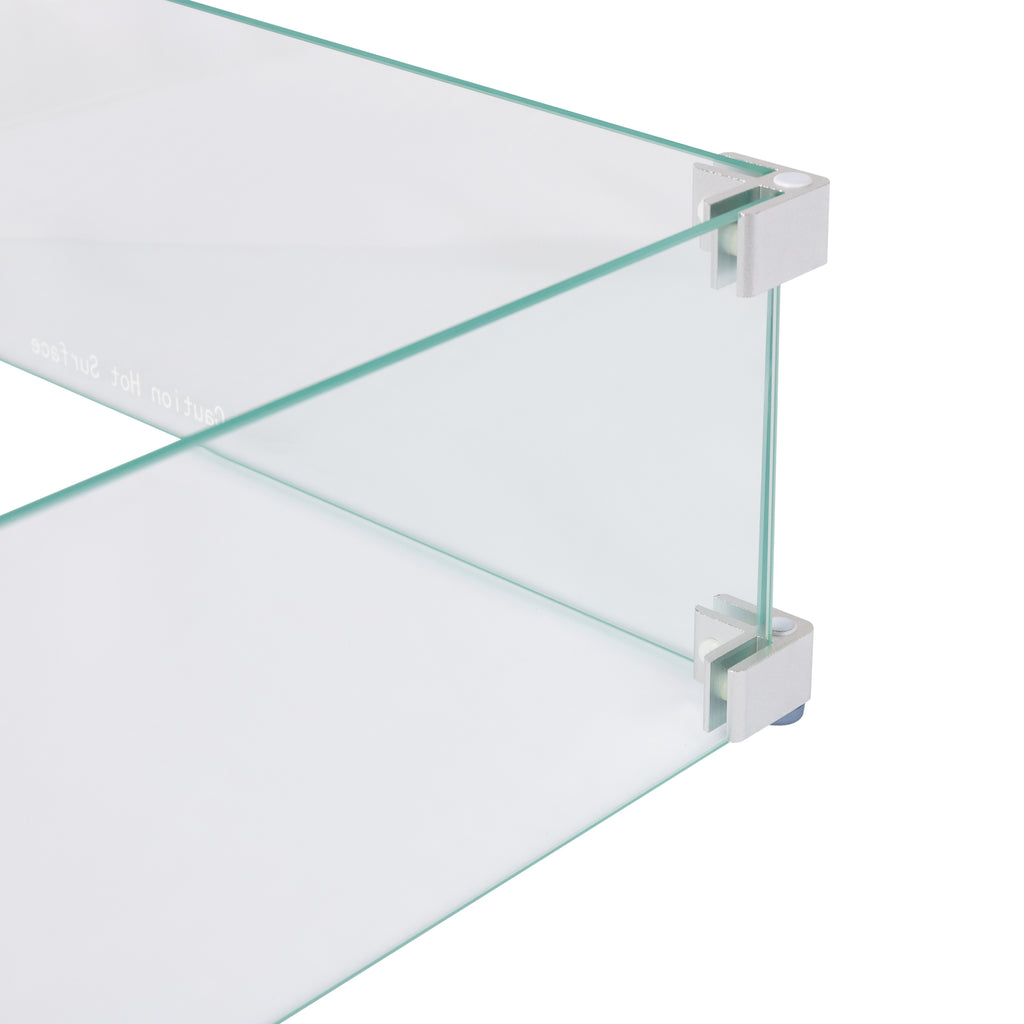 Tempered Glass Wind Guard for Rectangular Gas Fire Pits