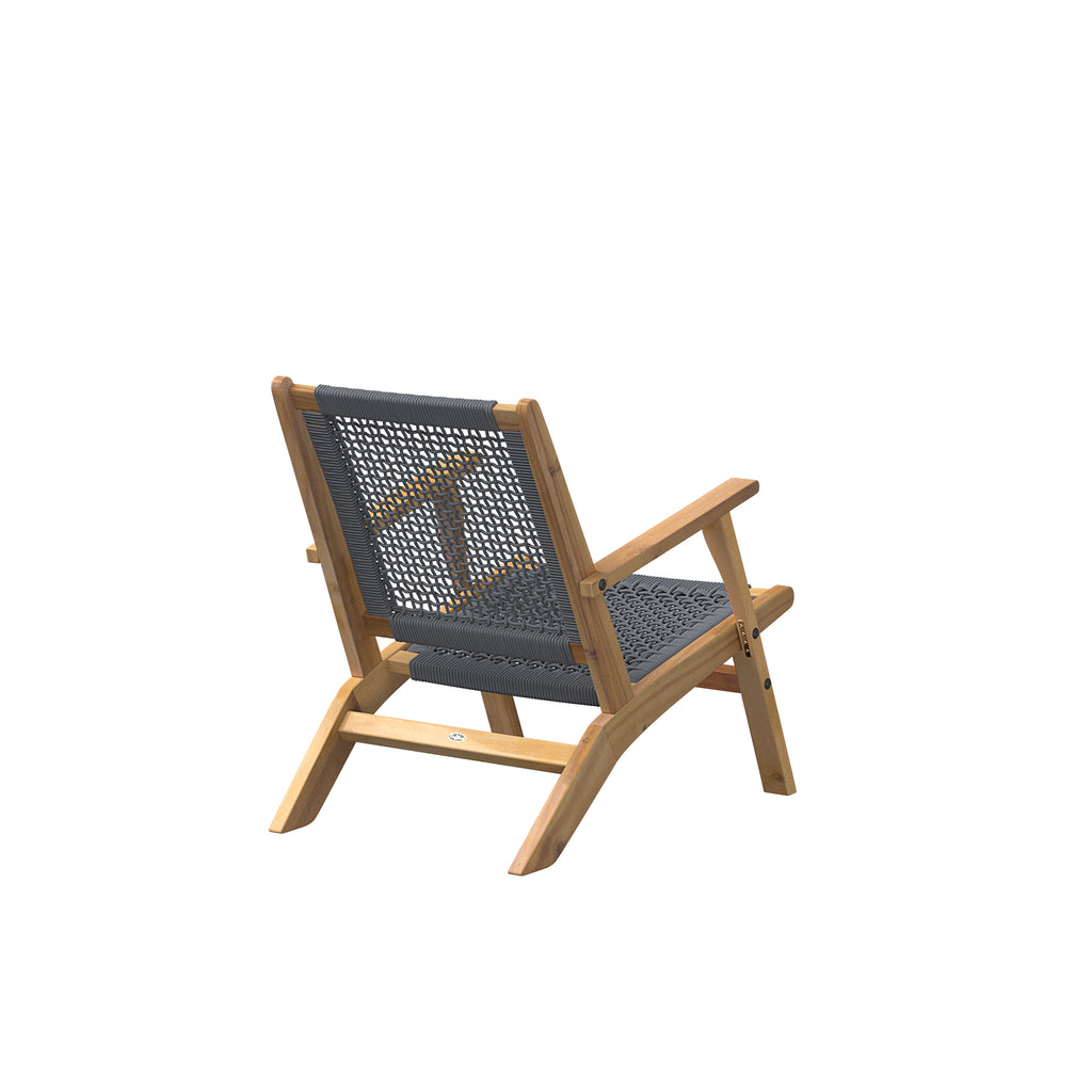 Vega Acacia Outdoor Chair in Gray Cording