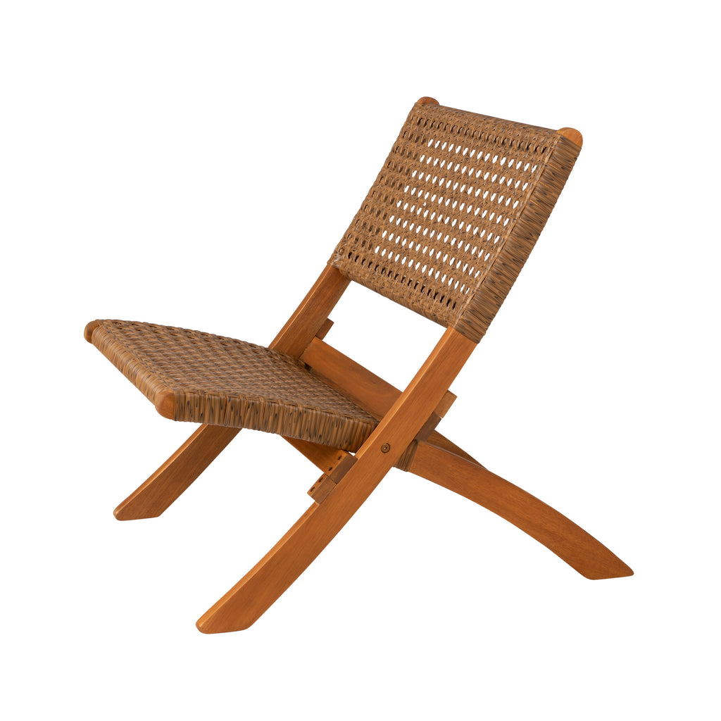 Sava Indoor-Outdoor Folding Chair in Tan Wicker
