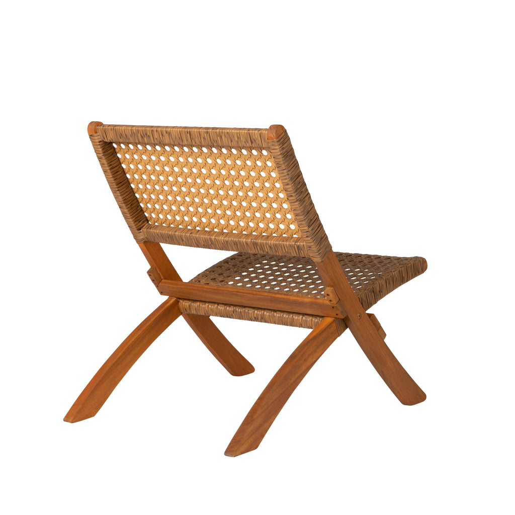 Sava Indoor-Outdoor Folding Chair in Tan Wicker