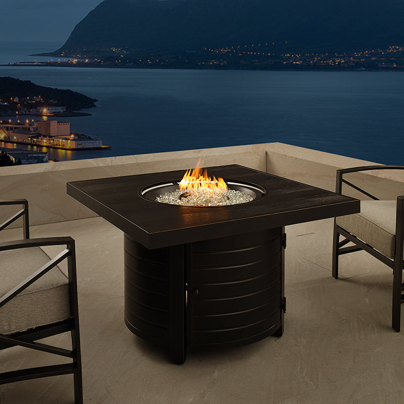 Yorke 40" Round Aluminum Convertible Gas Fire Pit Table