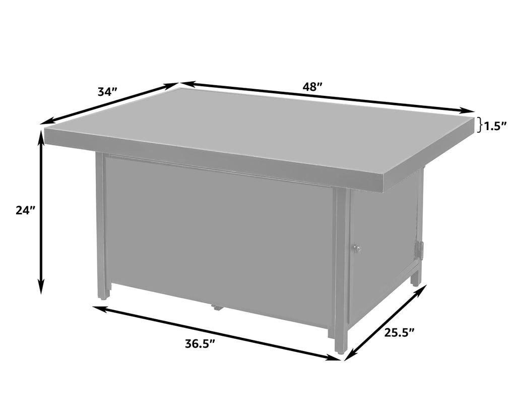 Baker 48" Rectangular Woven Aluminum Convertible Gas Fire Pit Table