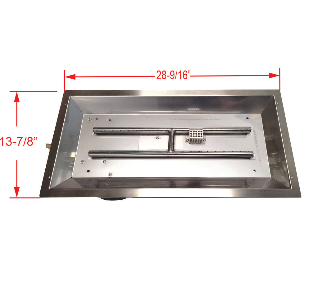 Stainless Steel Rectangular Replacement Fire Pit Burner